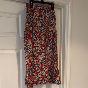 Ann Taylor Multicolor Floral A-Line Skirt